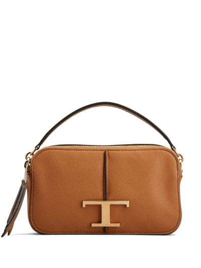 Tod's Crossbody Bag With Logo Plaque In Brown