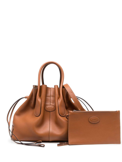 Tod's Di Bag Small With Drawstring In Brown
