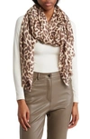 Vince Camuto Hazy Leopard Scarf In Sand