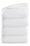 Woven & Weft 4-pack Two-tone Cotton Towels In White / Ivory