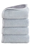 Woven & Weft 4-pack Two-tone Cotton Towels In Grey / Charcoal