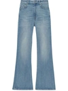 Ganni Lightwash Flared Jeans In Blue