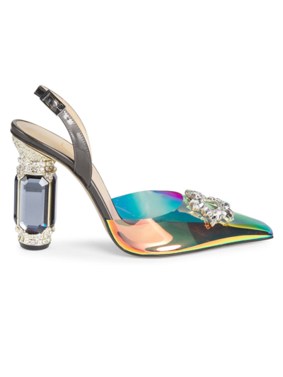Nalebe Women's Cruise Control Aurum 100mm Crystal-embellished Slingback Pumps In Iridescent