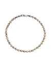 MAOR MAOR OMNI 4MM BRACELET IN SILVER AND YELLOW GOLD WITH WHITE DIAMOND DETAIL