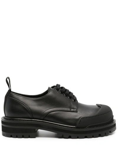 Marni Dada Leather Derby Shoes In 00n99 Black