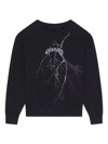 GIVENCHY MEN'S BOXY FIT SWEATSHIRT IN FLEECE WITH REFLECTIVE ARTWORK