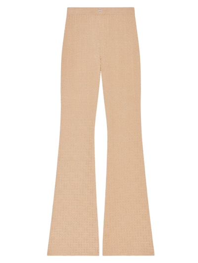 Givenchy Women's Flare Pants In 4g Mini Jacquard In Tan