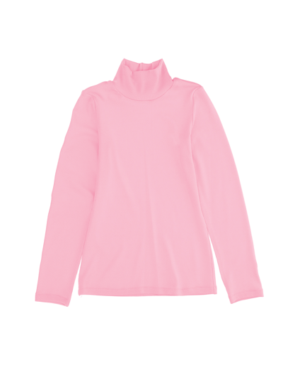 Monnalisa Ribbed Viscose Turtleneck In Rosa Fairy Tale