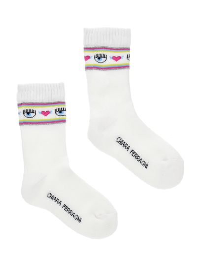 Chiara Ferragni Cfmaxilogomania Socks In White