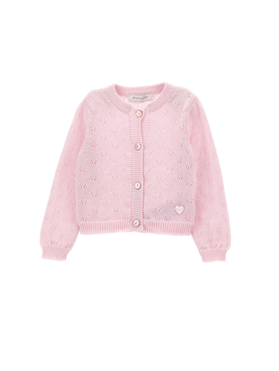 Monnalisa Kids'   Cotton Cardigan In Rosa Fairy Tale