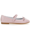 Monnalisa Iridescent Leather Ballet Flats In Rosa Fairy Tale