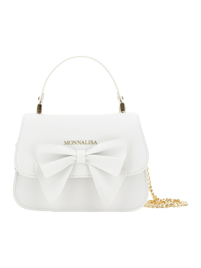 Monnalisa Glitter Handbag In White