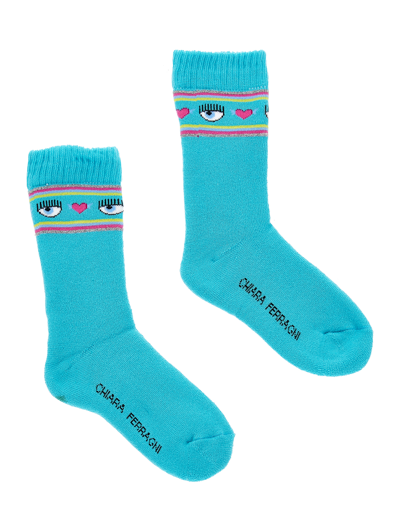 Chiara Ferragni Cfmaxilogomania Socks In Blu Radiance