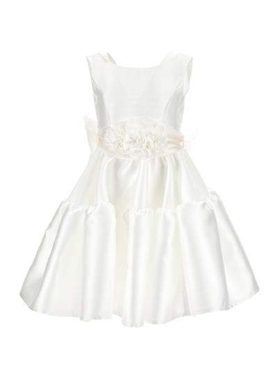 Monnalisa Kids'   Cristina Mikado Dress In Cream