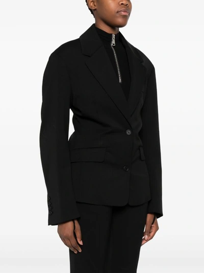Off-white Women Wool Blend Round S/b Jacket In Black