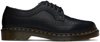 DR. MARTENS' BLACK LOST ARCHIVES 3989 YELLOW STITCH SMOOTH LEATHER BROGUES