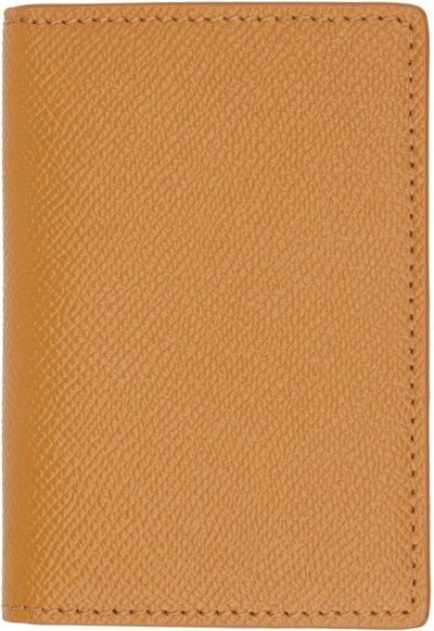 Maison Margiela Orange Four Stitches Card Holder In T2336 Mustard
