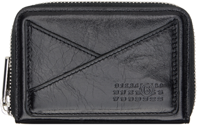 Mm6 Maison Margiela Black 6 Zip Around Wallet In T8013 Black