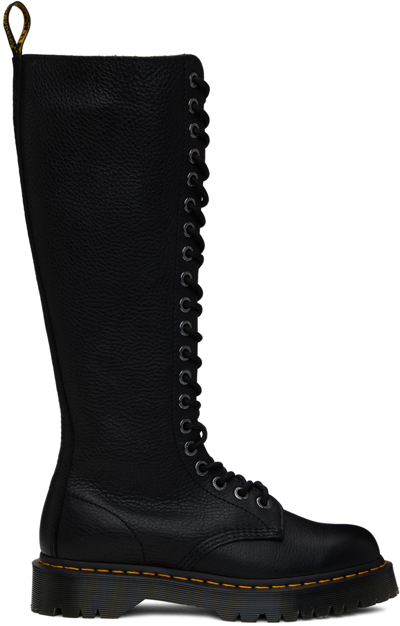 DR. MARTENS' BLACK 1B60 BEX PISA LEATHER BOOTS