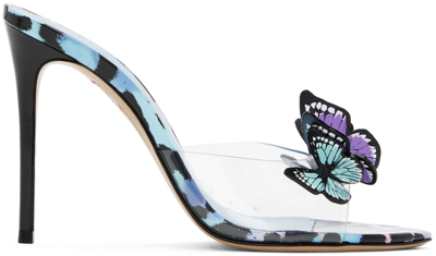 Sophia Webster Vanessa Butterfly Slide Mule Sandals In Black & Multi Pastel