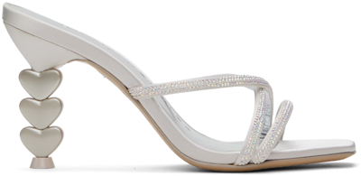 Sophia Webster Grey Aphrodite Mid Mules In Ivory & Pearl