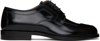 Maison Margiela Tabi Brushed Leather Lace-up Shoes In H8396 Black