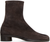 Maison Margiela Leather Tabi Ankle Boots 30 In T2154 Dark Brown