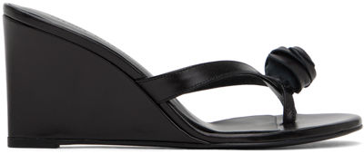 Magda Butrym Black Wedge Heeled Sandals