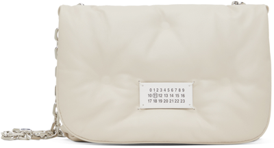 Maison Margiela Off-white Glam Slam Flap Small Bag In H9677 Greige