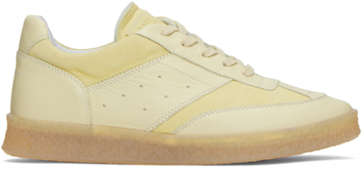 Mm6 Maison Margiela Yellow 6 Court Sneakers In White