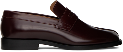 Maison Margiela Burgundy Tabi Loafers In H8395 Bordeaux