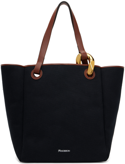 Jw Anderson Navy Jwa Corner Canvas Tote In Blue