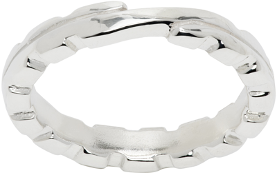 Martine Ali Silver Stacking Groove Ring