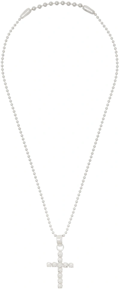 Martine Ali Silver Stone Cross Necklace