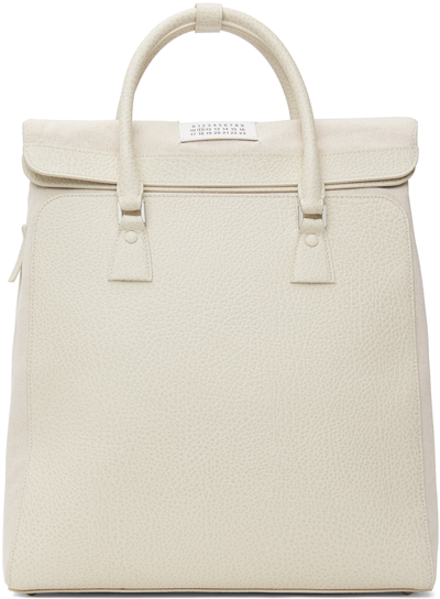 Maison Margiela Beige 5ac Daily Vertical Tote In White