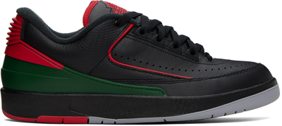 Nike Black Air Jordan 2 Low Origins Sneakers In Black/fire Red-fir-c