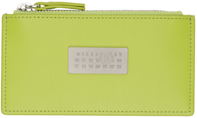 Mm6 Maison Margiela Green Numeric Wallet In T7280 Lime Green