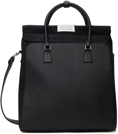 Maison Margiela Black 5ac Daily Vertical Tote In T8013 Black