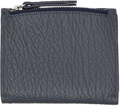 Maison Margiela Navy Four Stitches Wallet In T6313 Pewter