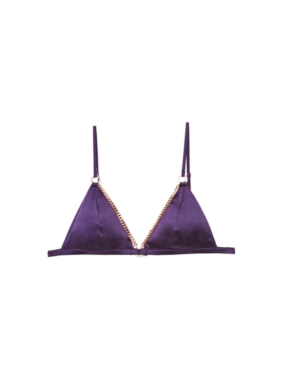 Fleur Du Mal Chain Luxe Triangle Bra In Acai | ModeSens