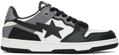 Bape White & Black Sk8 Sta #5 M1 Sneakers