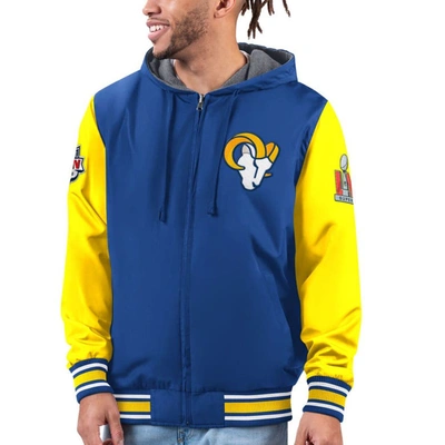 G-III SPORTS BY CARL BANKS G-III SPORTS BY CARL BANKS ROYAL/GOLD LOS ANGELES RAMS COMMEMORATIVE REVERSIBLE FULL-ZIP JACKET