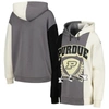 GAMEDAY COUTURE GAMEDAY COUTURE BLACK PURDUE BOILERMAKERS HALL OF FAME COLORBLOCK PULLOVER HOODIE
