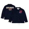 MITCHELL & NESS MITCHELL & NESS NAVY NEW JERSEY NETS HARDWOOD CLASSICS COACHES FULL-SNAP JACKET