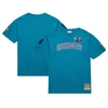 MITCHELL & NESS MITCHELL & NESS TEAL CHARLOTTE HORNETS HARDWOOD CLASSICS NIGHTS PREMIUM T-SHIRT