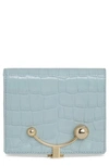 STRATHBERRY CRESCENT CROC EMBOSSED LEATHER BIFOLD WALLET