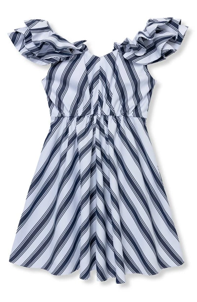 Habitual Girls' Flutter Sleeve Fit & Flare Dress - Big Kid In Stripe
