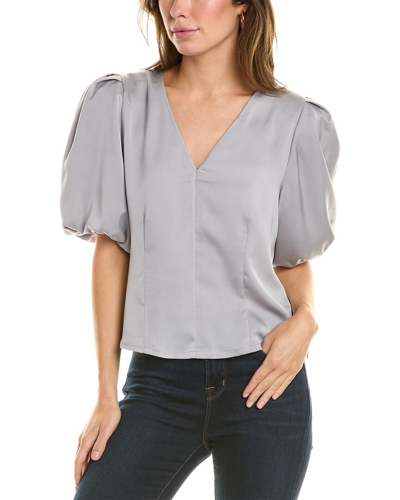 Rachel Rachel Roy Button-down Satin Shirt In Grey