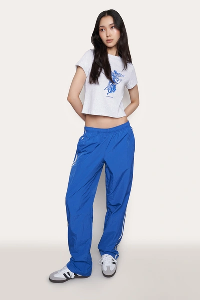 Danielle Guizio Ny Guizio X Champion Nylon Trackpant In Lively Blue/ Chalk White