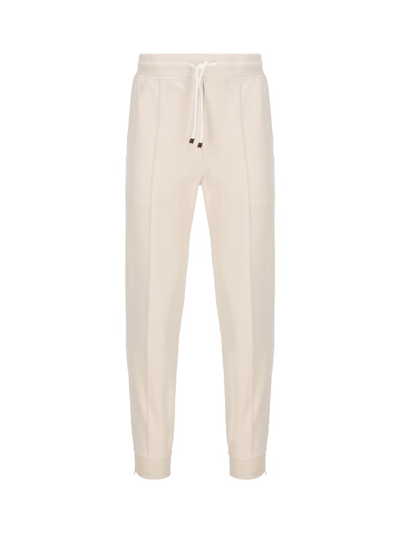 Brunello Cucinelli Drawstring Cuffed Sweatpants In Beige